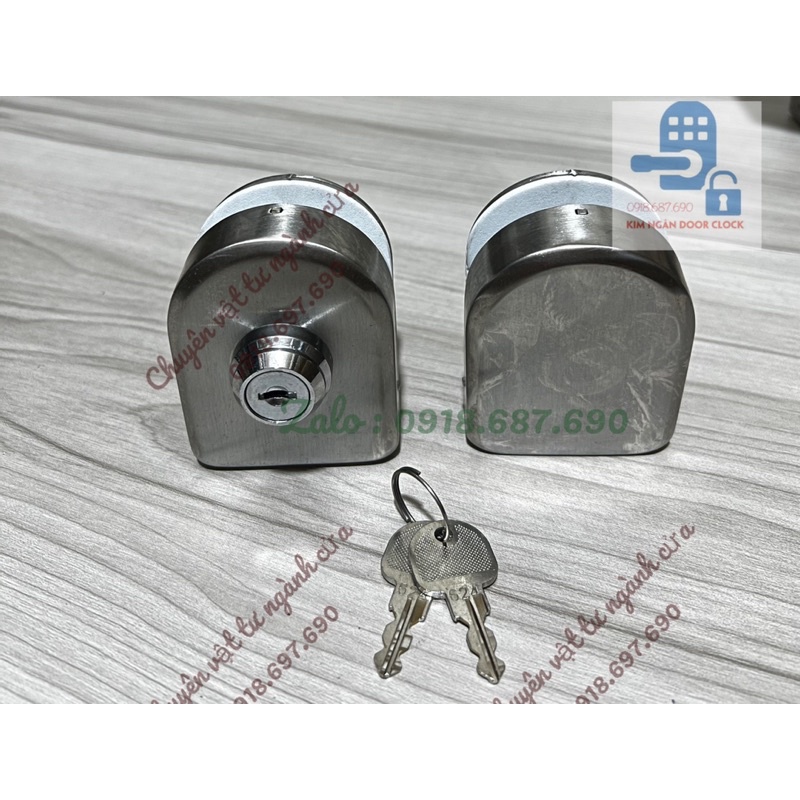 Khoá đôi cửa kính 1 mặt không cần khoan lỗ