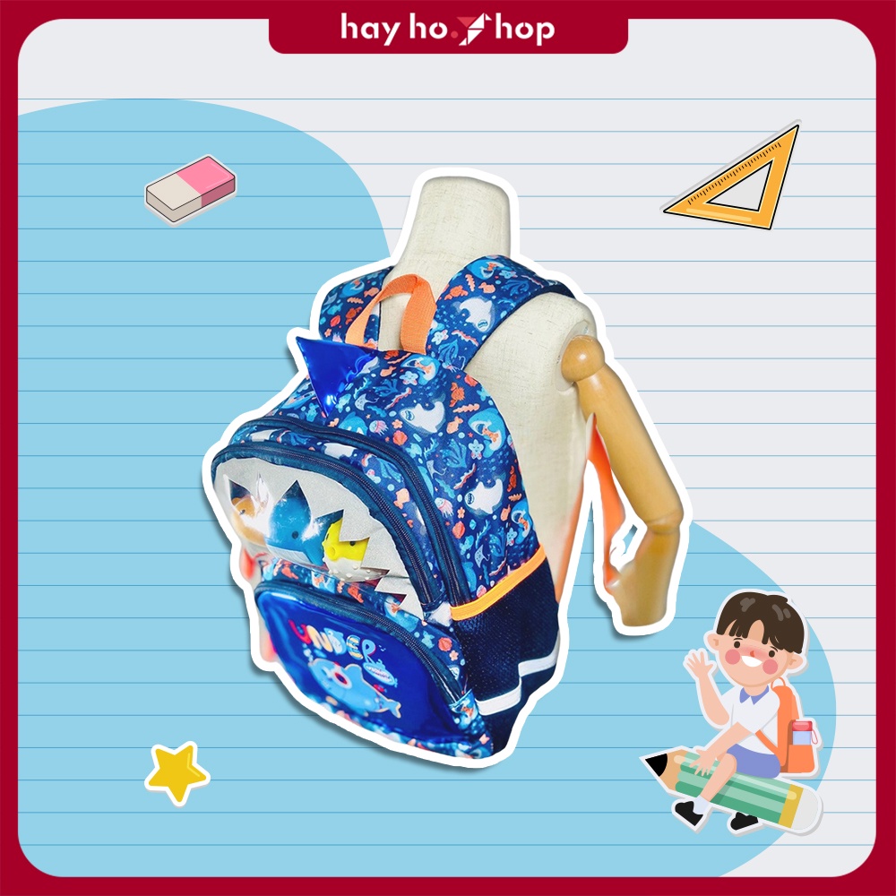 Balo mẫu giáo lớp 1 hình thú đại dương siêu nhẹ cao cấp thời trang cho bé