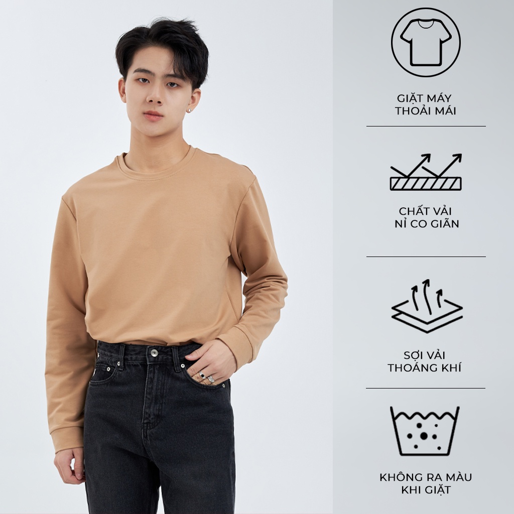 Áo Sweater nam trơn Độc menswear, chất liệu nỉ da cá form unisex 7 màu phong cách Hàn Quốc - AT258
