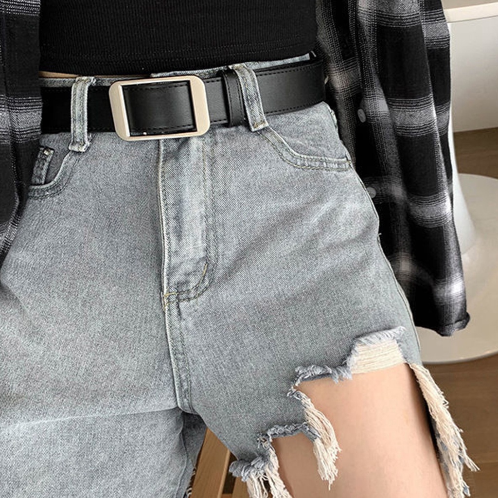 SmileFairyCC【COD &amp; Hàng Có Sẵn】Thắt Lưng Da PU Không Lỗ Thời Trang Sang Trọng Cho Nữ