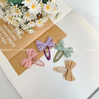 Kẹp tóc ren thắt nơ dễ thương cho bé