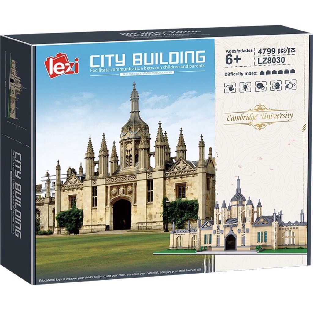 Leji 8030 ( Lắp Ghép Trường Đại Học Cambridge Vương Quốc Anh Gạch Nano 4799 Mảnh )