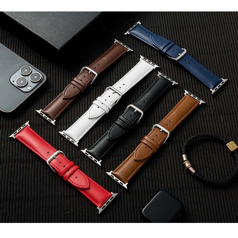 Dây da bò MỀM 40mm 44mm 38mm 42mm cho đồng hồ AW IWatch Series 3 4 5 6 7