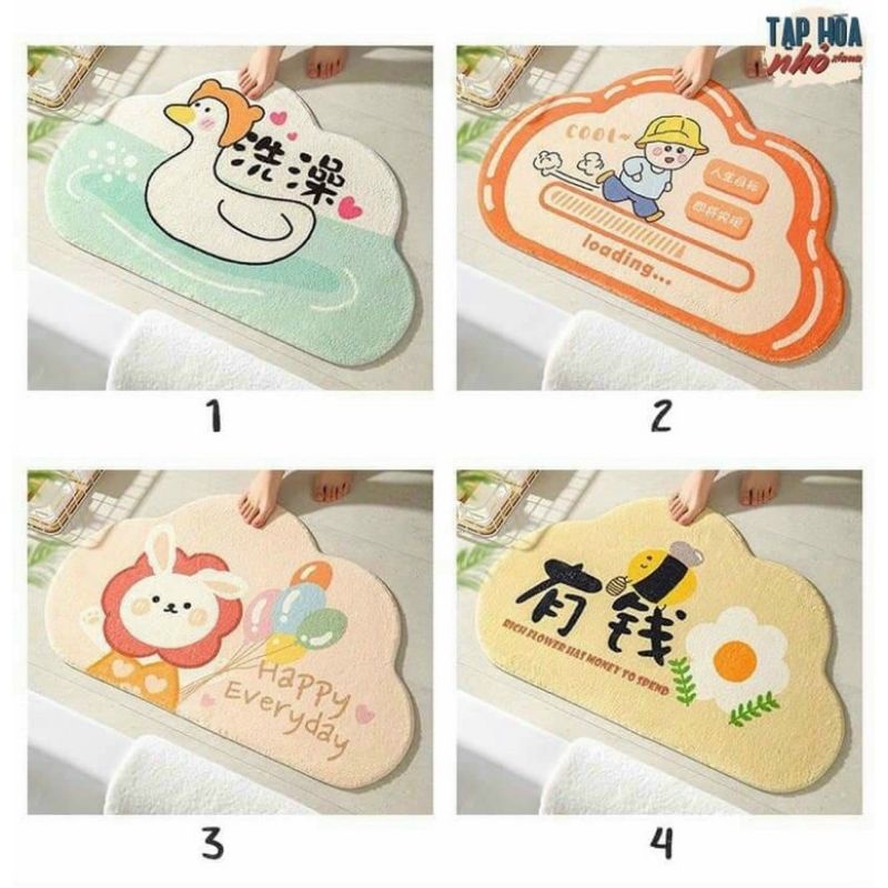 Thảm lau chân thấm hút ĐÁM MÂY dày dặn, chống trơn tiện lợi