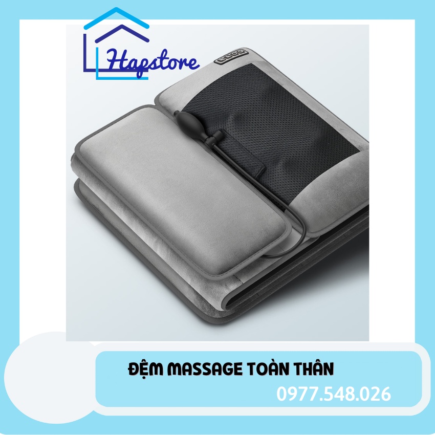 Đệm massage toàn thân cao cấp gấp gọn, nệm nỉ matxa toàn cơ thể hồng ngoại kèm gối, thảm massa giảm nhức mỏi