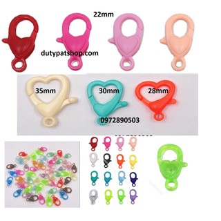 Móc càng cua nhựa trái tim làm móc khóa, dây chuyền, vòng cổ, dây đeo khẩu trang
