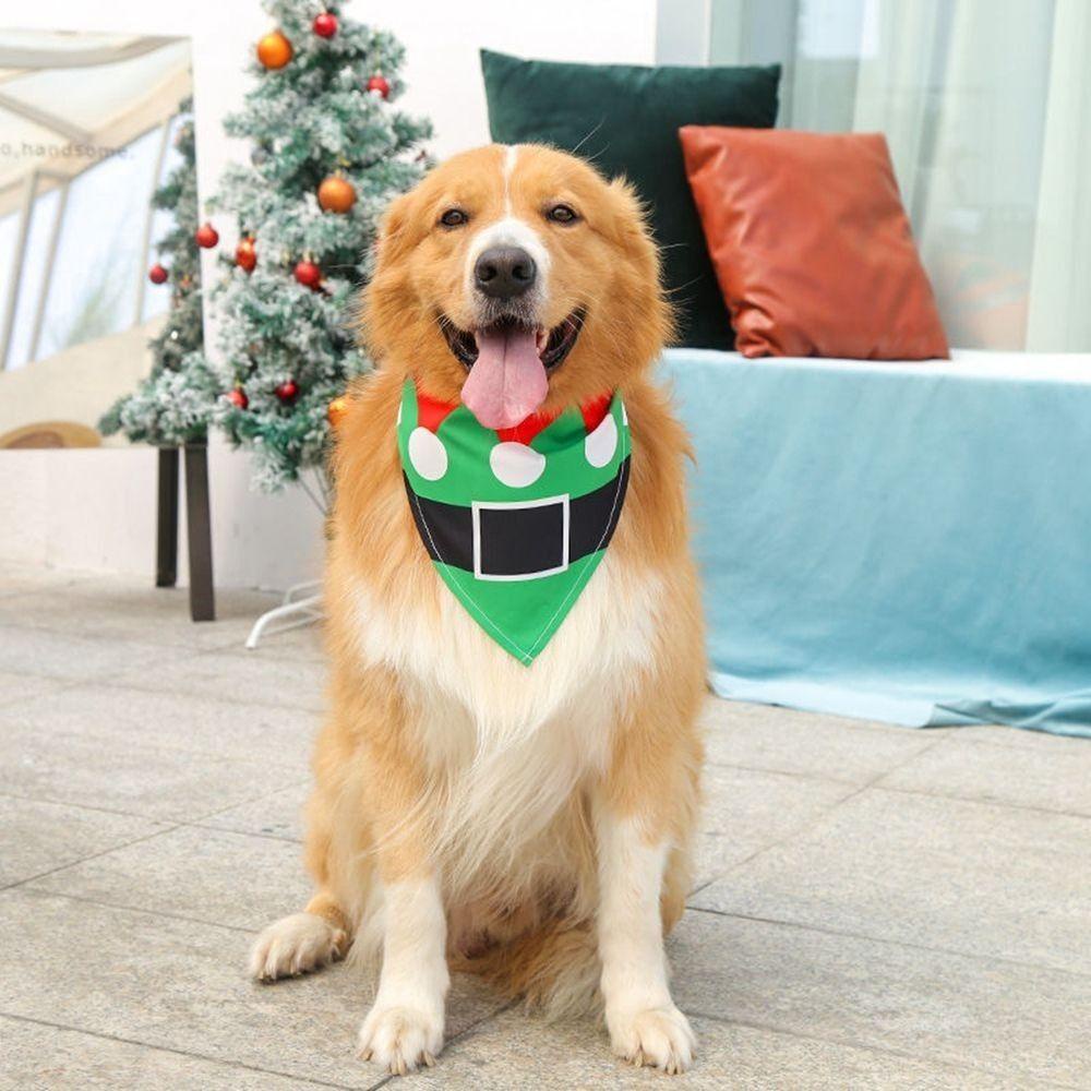 Khăn Bandana Hình Tam Giác Bằng Polyester Phong Cách Giáng Sinh Dành Cho Chó Mèo