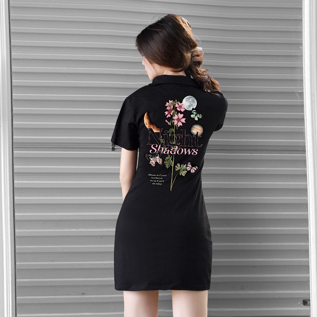 Đầm Polo Cotton Hoạ Tiết NIGHT SHADOWS có big size [mã 1679]