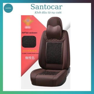 Áo ghế oto, lót ghế xe o tô, bọc ghế xe ô tô cao cấp , lót ghế ô tô hạt gỗ - Santocar