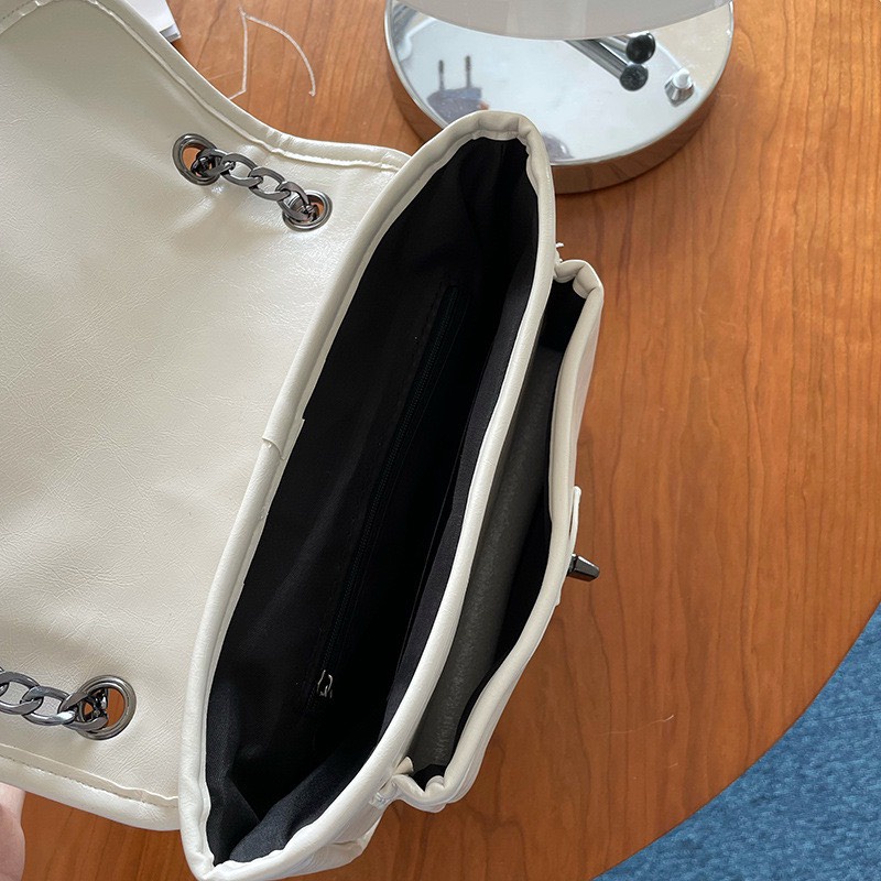 Túi xách nữ dây đôi đeo chéo đeo vai dây đeo phối xích phong cách Hàn Quốc