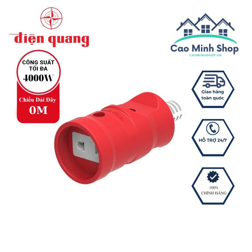 Phích cắm âm Điện Quang màu đỏ chịu tải 4000w, vỏ nhựa cao cấp, chân hợp kim đồng, chống cháy vỡ an toàn - Cao Minh Shop