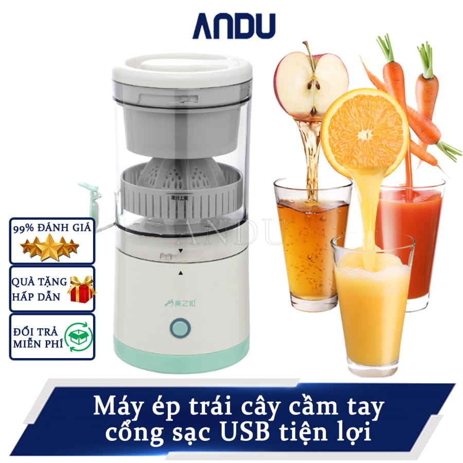 Máy Ép Trái Cây ,Máy Vắt Cam, Ép Hoa Quả Bằng Điện Đa Năng Có Dây Sạc USB Cho Nhà Bếp