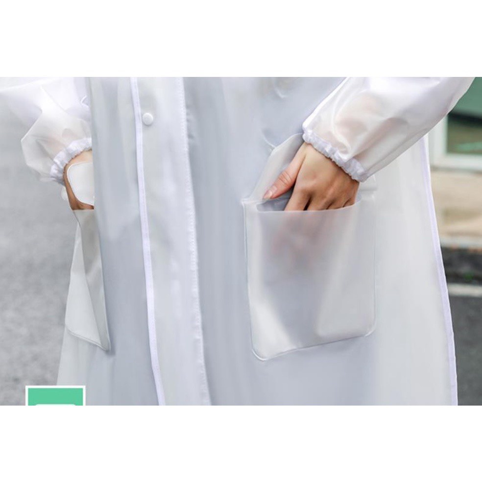 Áo Mưa Trong Suốt Kiểu Dáng Thời Trang Có Khóa Kéo,Nút Cài Và Có Nón Bảo Vệ Che Mưa Cực Tốt