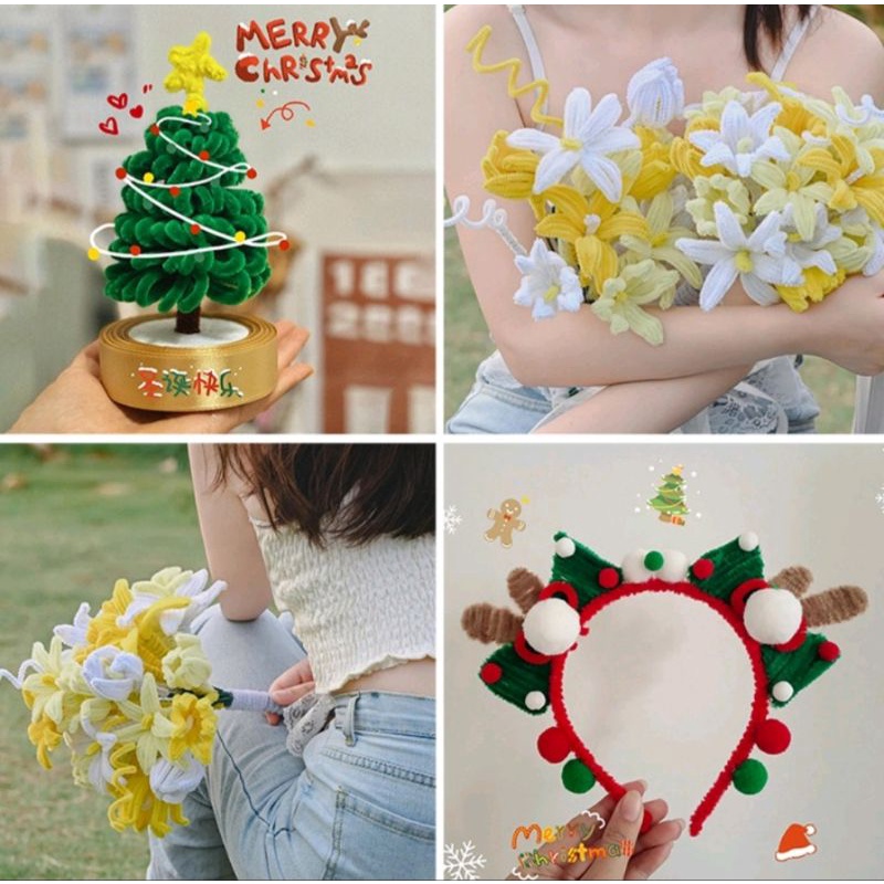 10-20-50 dây kẽm nhung màu pastel làm thủ công