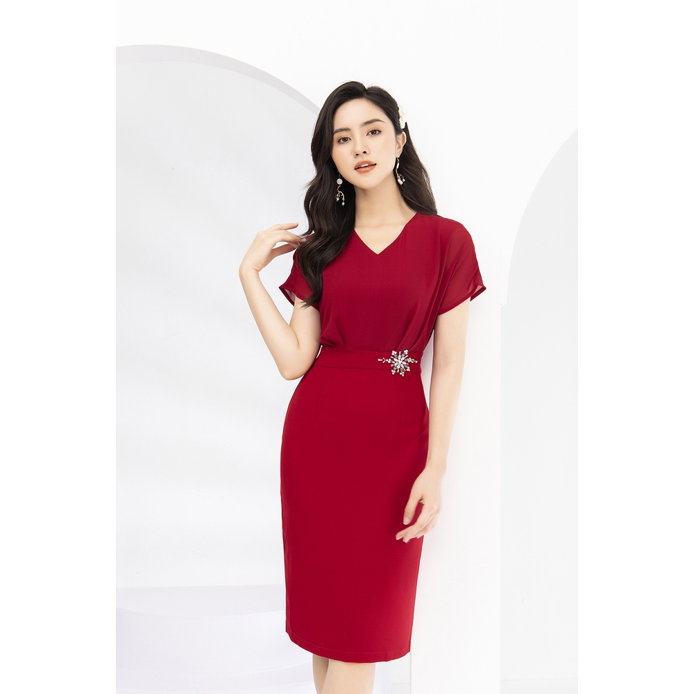 Váy Công Sở Nữ LUPERI Dáng Bút Chì Phối Voan Ôm Body Mềm Mại Phù Hợp Đi Làm Đi Chơi LFV3168