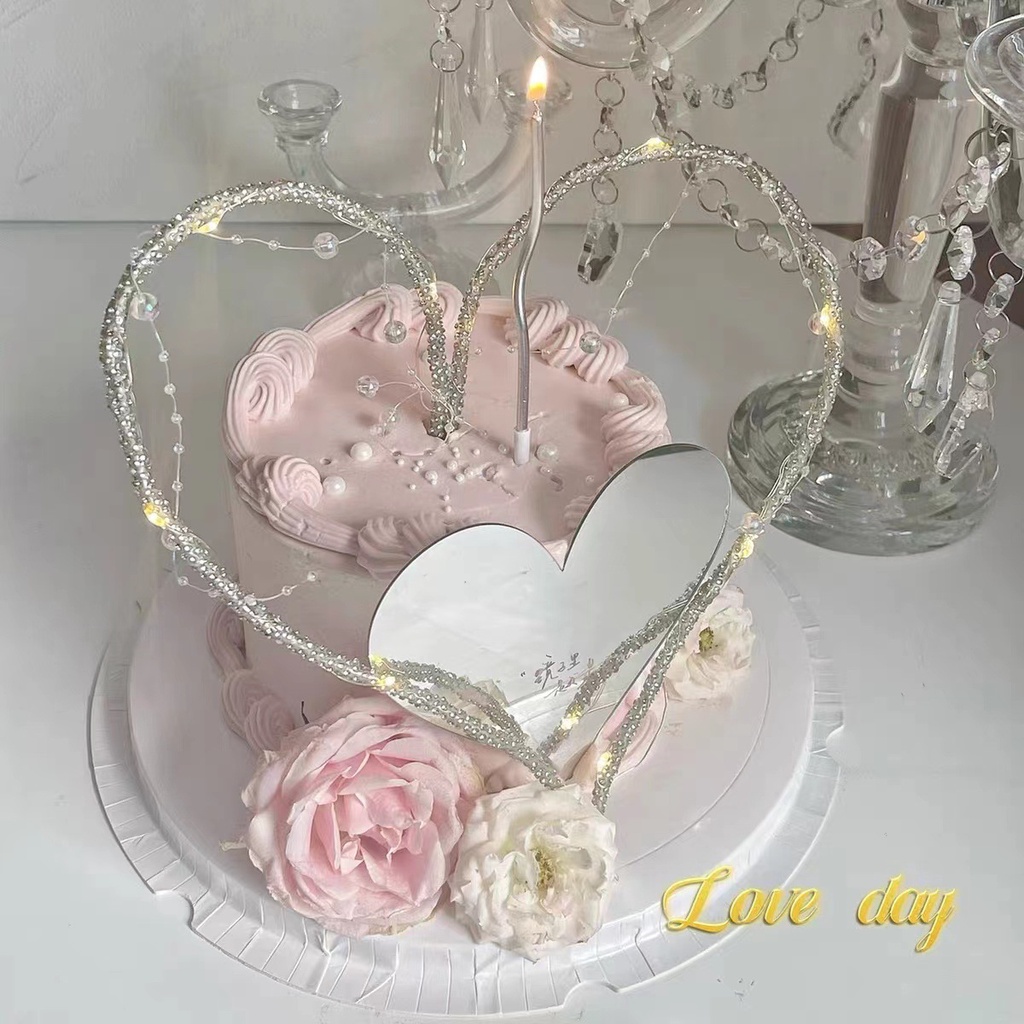 Gương Trang Trí Bánh Hình Trái Tim Xinh Xắn