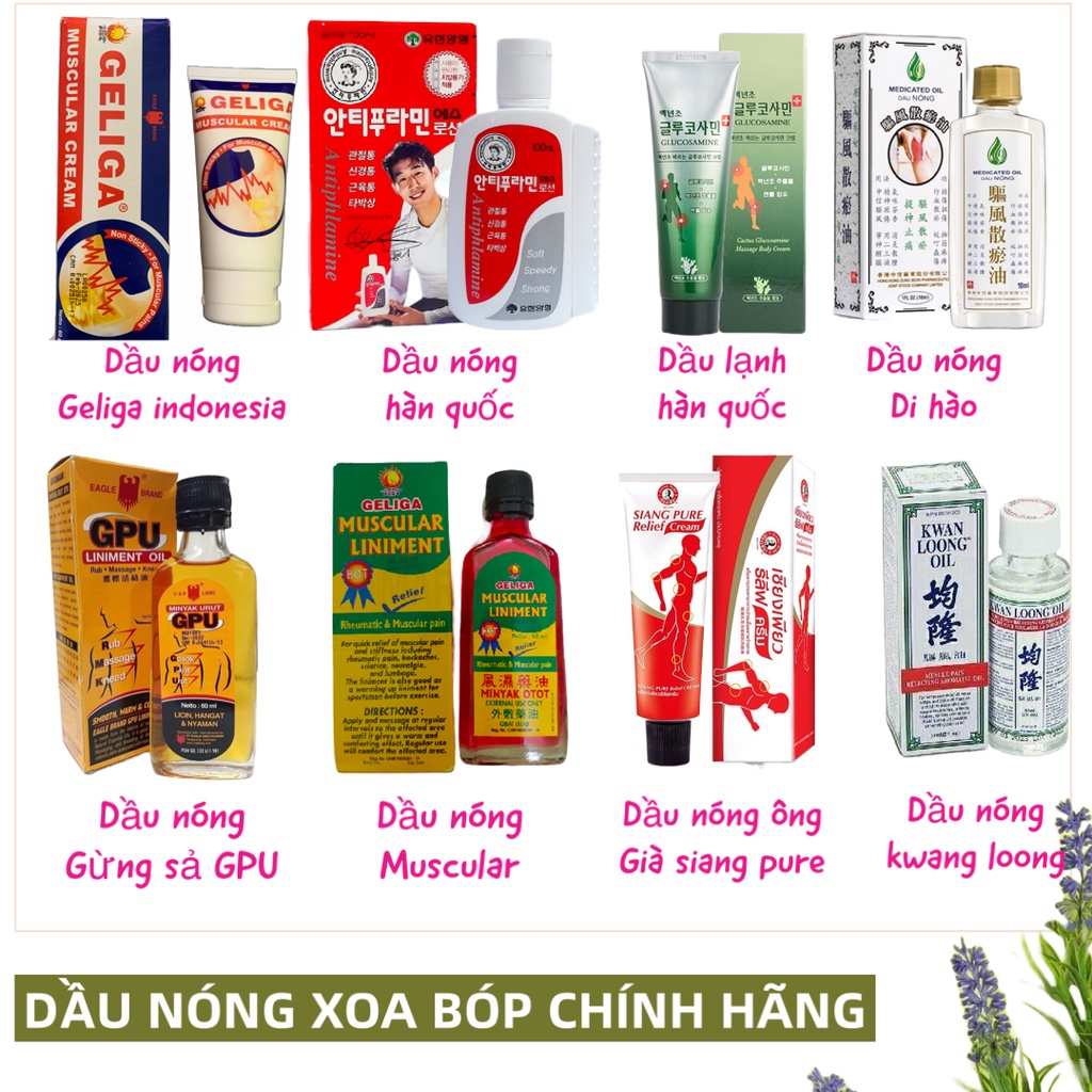 Dầu Nóng Hàn Quốc/Geliga/Muscular/Di hào/Kwang Loong Chính Hãng