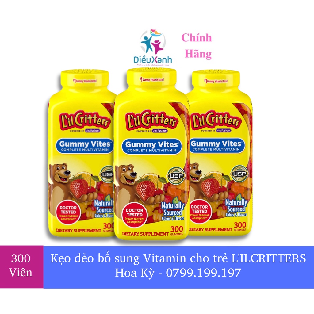 1 Hộp Kẹo Dẻo Bổ Sung Vitamin Gấu Lil'Critter Gummy Vites Multivitamin Complete 300 viên_Nhập Khẩu Mỹ