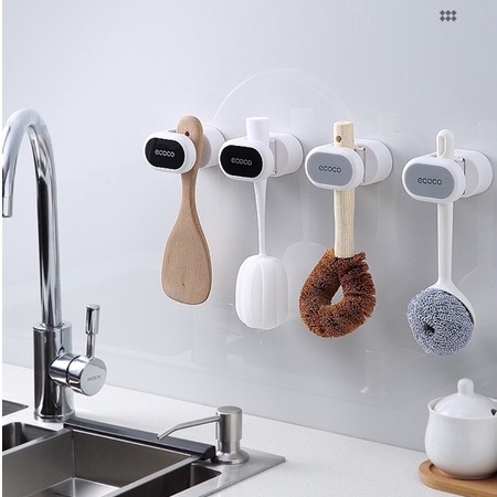 Móc Treo Đồ Đa Năng Ecoco Thiết Kế Dán Tường Siêu Chắc Chắn Tặng Kèm Miếng Dán