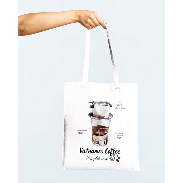 Túi tote in theo yêu cầu hình cà phê