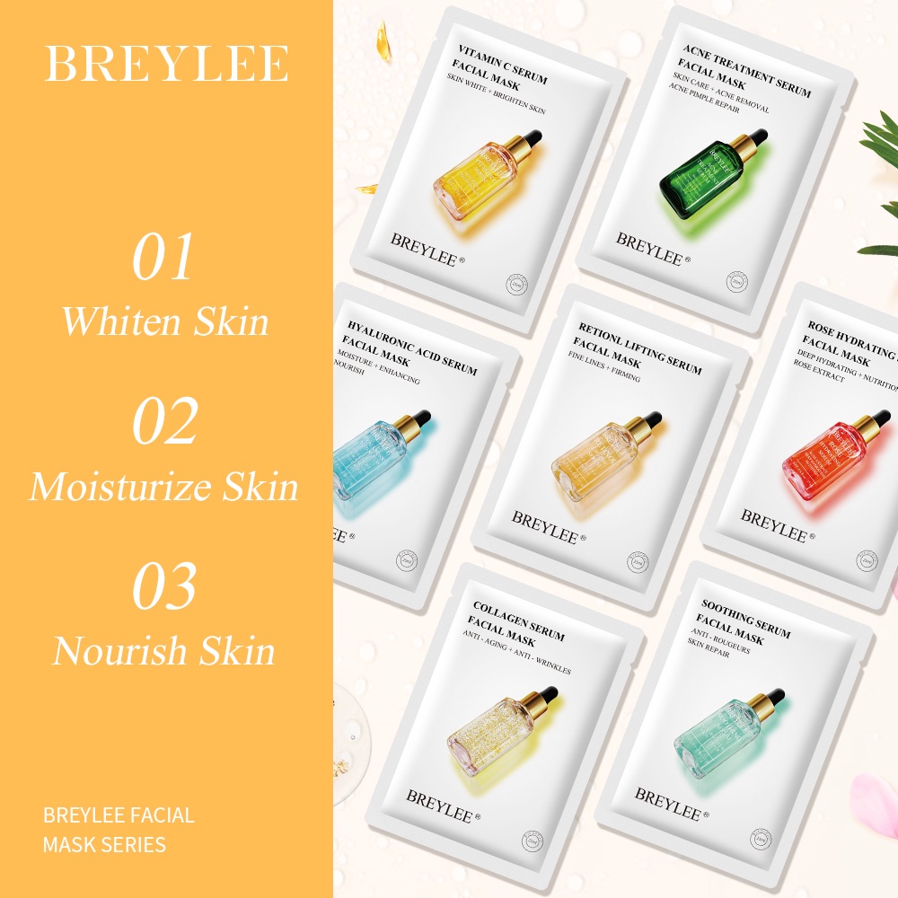 Bộ 2 Mặt Nạ Dưỡng Ẩm BREYLEE Làm Trắng Giảm Mụn Chăm Sóc Da