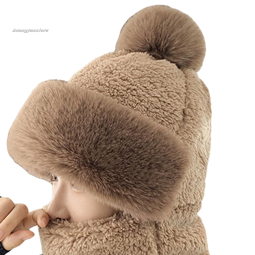 HY| Mũ Trùm Đầu Giữ Ấm Cổ Dày Dặn Thoải Mái Thời Trang Mùa Đông Cho Nữ