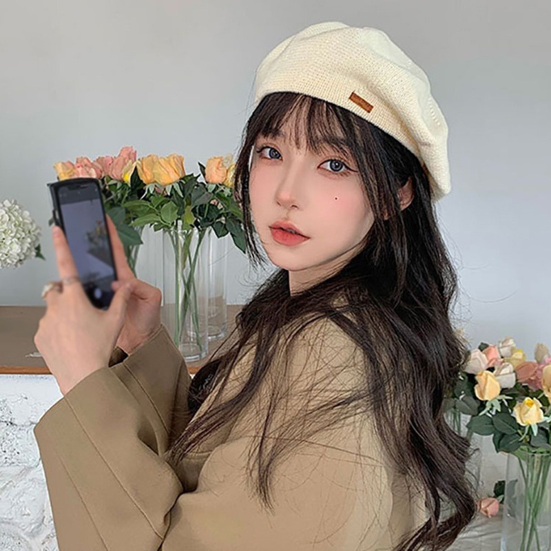 Mũ Beret Da Phong Cách Hàn Quốc Ngọt Ngào Cho Nữ