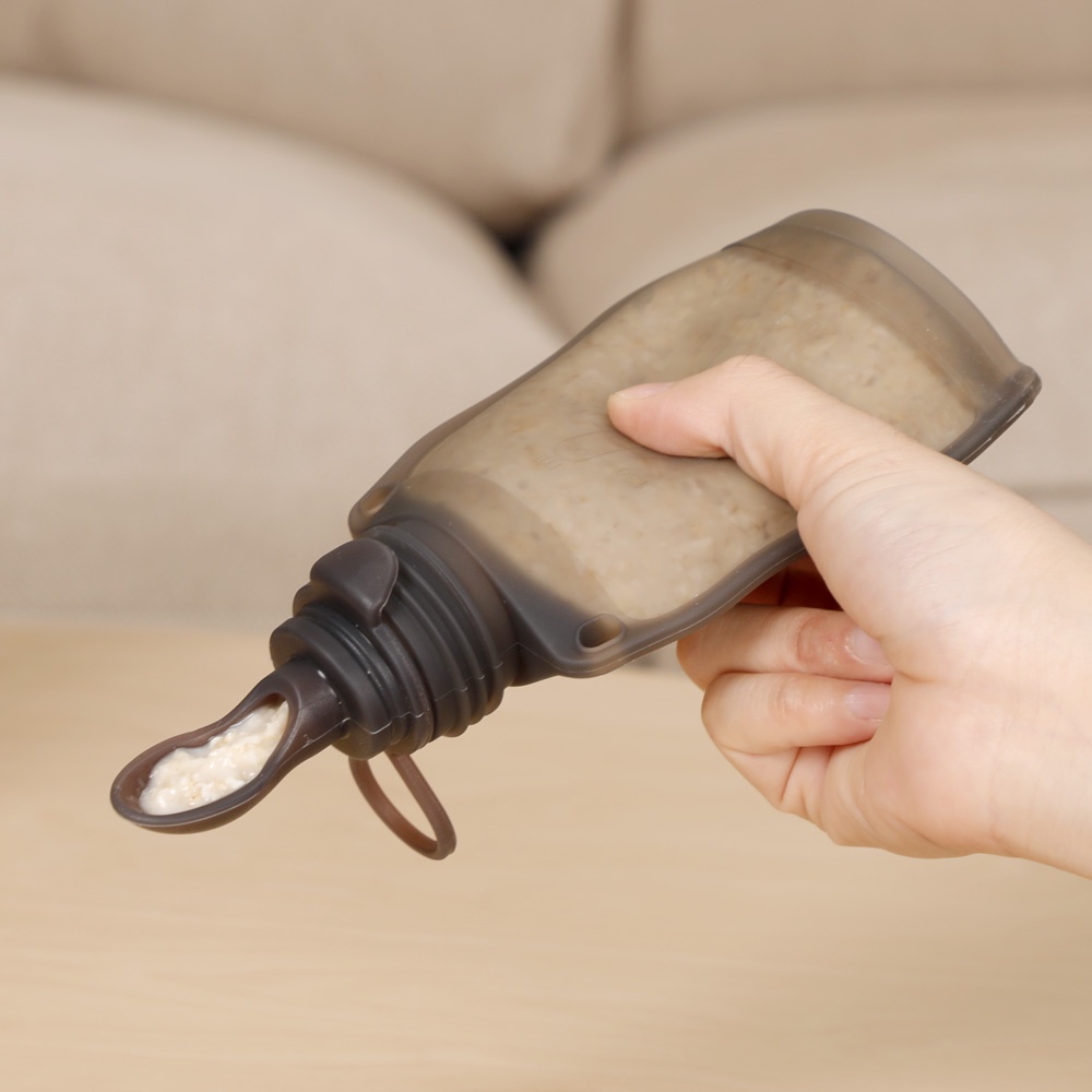 Túi Trữ Kèm Thìa Ăn Dặm Cho Bé Haakaa. Chất liệu silicone cao cấp. Không chứa BPA, PVC và phthalate