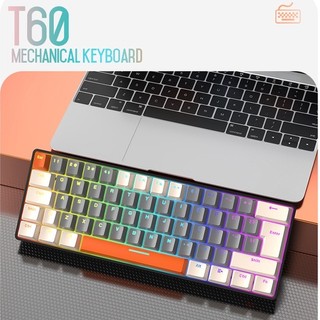 Bàn Phím Cơ Royal Kludge RK61 PRO Gaming,Bàn phím cơ chơi game Wolf T60 62 phím led rainbow, phù hợp cho PC và Laptop