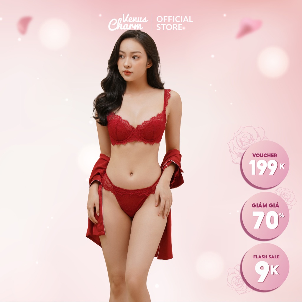 Venus Charm bộ đồ lót nữ ren sexy, có gọng, mút mỏng nhẹ 9228