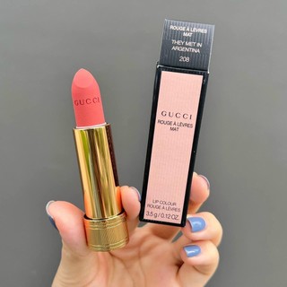 (mẫu mới 2022) Son Lì Gucci 208 Matte Hồng cam đất