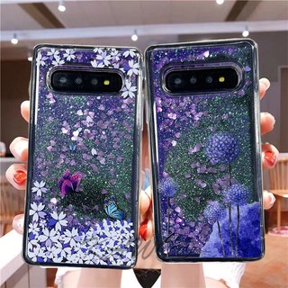 Ốp Điện Thoại Đính Kim Tuyến Họa Tiết Bươm Bướm / Bồ Công Anh Cho Samsung Galaxy S10 Plus S8 S9 S7 Edge Note 8 9 10