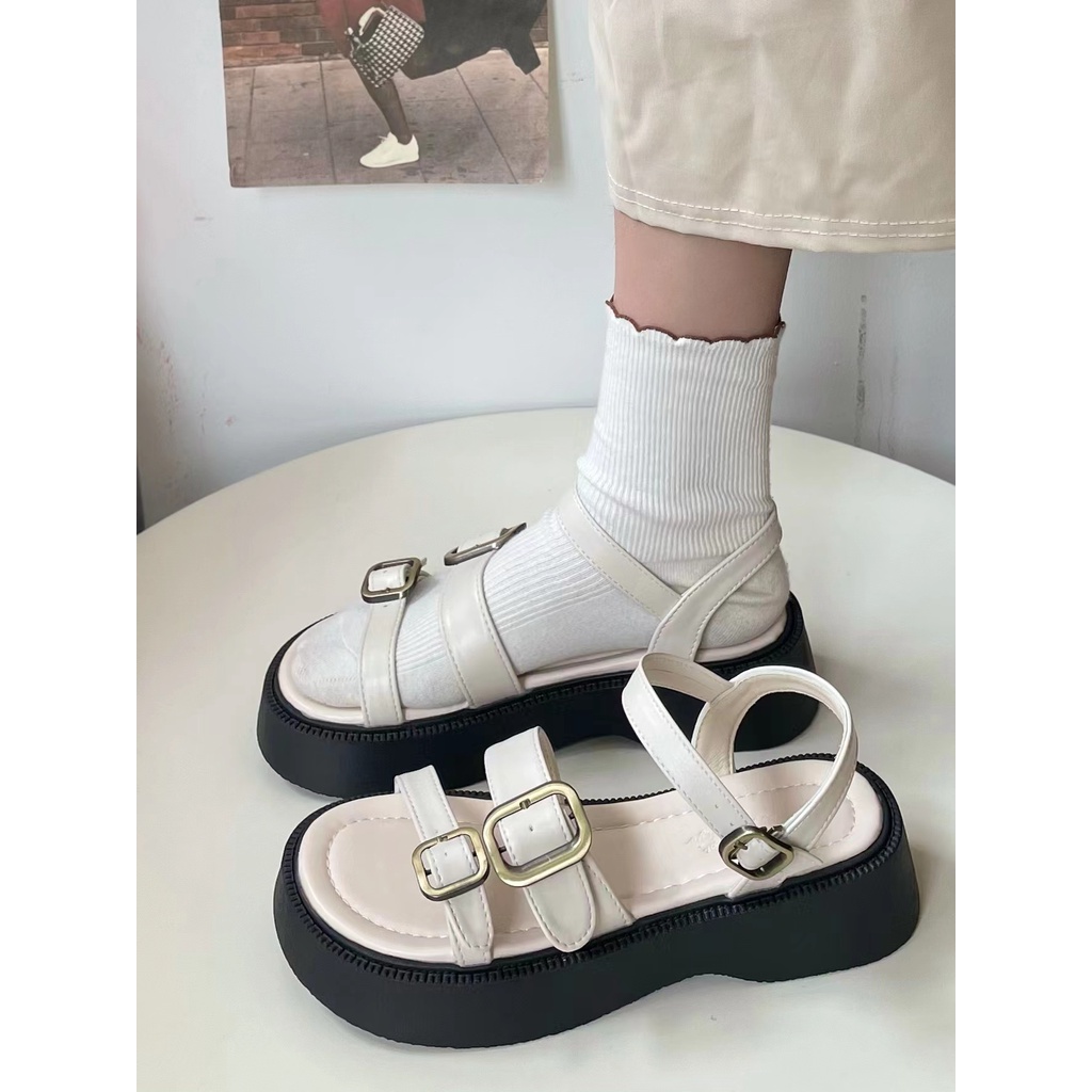 Dép Sandal nữ - Giày quai hậu đi học nữ quai mảnh đế xuồng phong cách ulzzang retro