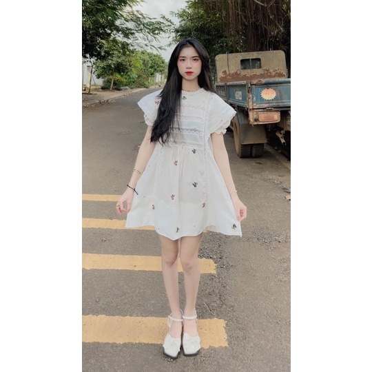 ĐẦM DOLL XÔ THÊU HOA