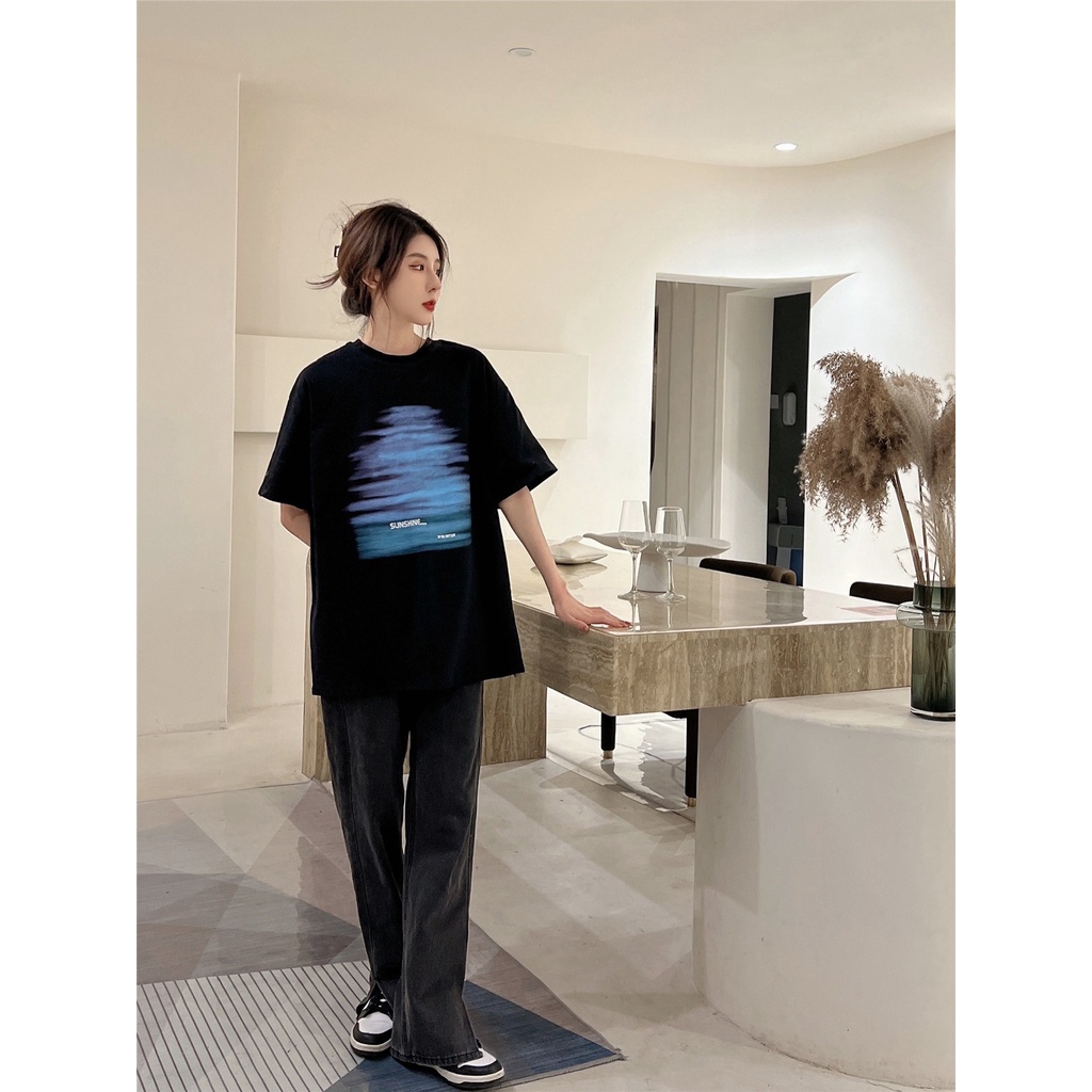 NRVP Áo Thun Unisex Mùa Hè Dáng Suông Tay Cộc Phong Cách Hàn Quốc Cho Nam Nữ