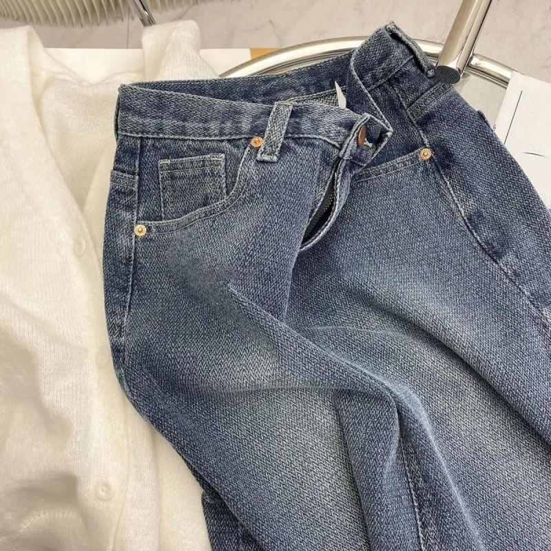 Váy denim xẻ eo cao kiểu Pháp cổ điển