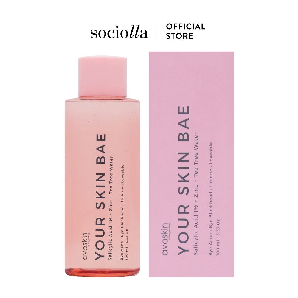 Toner Loại Bỏ Da Chết &amp; Ngừa Mụn AVOSKIN Your Skin Bae Salicylic Acid 1% + Zinc+ Tea Tree Water 100ml