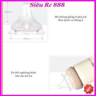 Núm ti Moyuum Hàn Quốc (đủ size 1-4), núm ti silicon siêu mềm