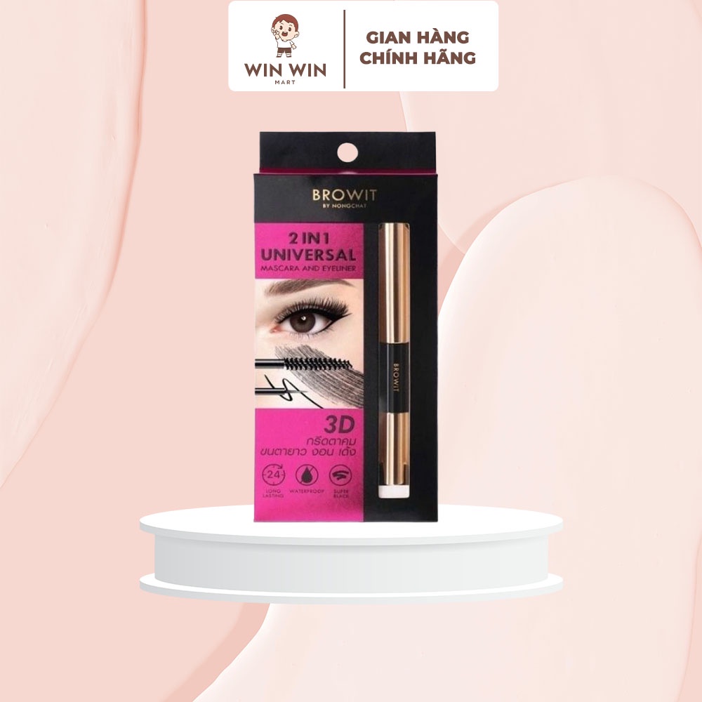 Mascara &amp; Eyeliner 2 Đầu Browit by Nongchat Dưỡng Mi Dày Mi Thái Lan