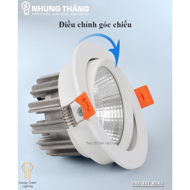 Đèn Led Âm Trần Chiếu Điểm 3W-5W-7W ( Phi 76 / 90mm) DL-603 - Chip Led Cob Siêu Sáng - Thay Đổi Góc Chiếu - BH 1 Năm