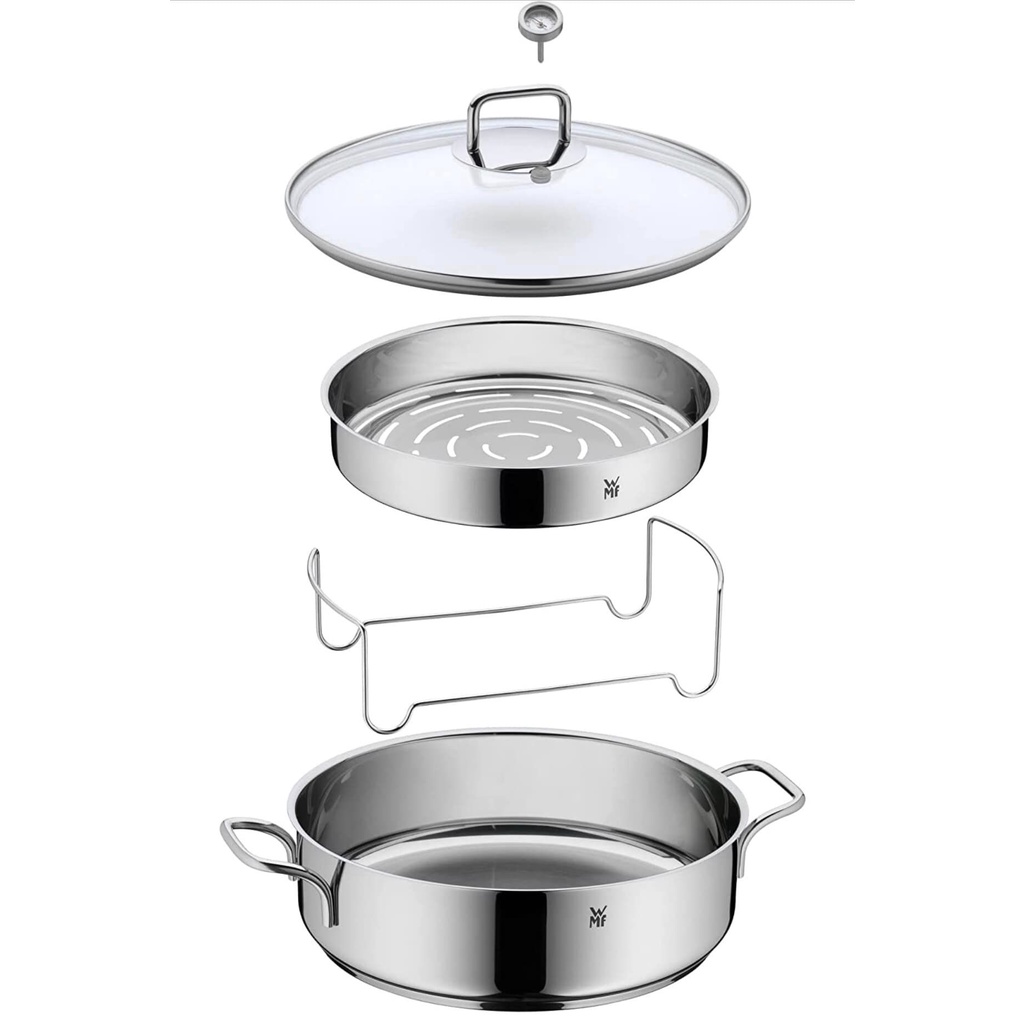 Nồi lẩu hấp đa năng WMF 28cm 5L lẩu, hấp, rán, áp chảo kèm vung kính