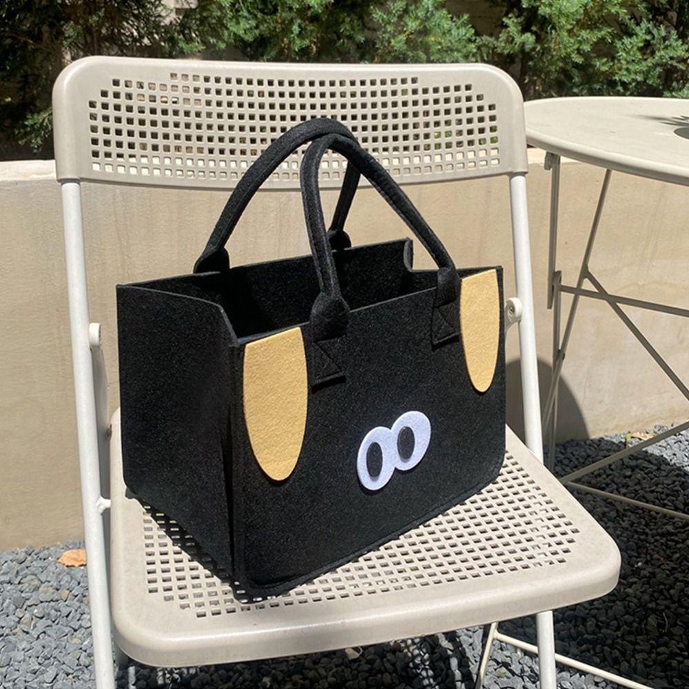 Túi Đựng Hộp Cơm Trưa Bằng Vải Nỉ Họa Tiết Hoạt Hình Đa Năng Cho Nữ