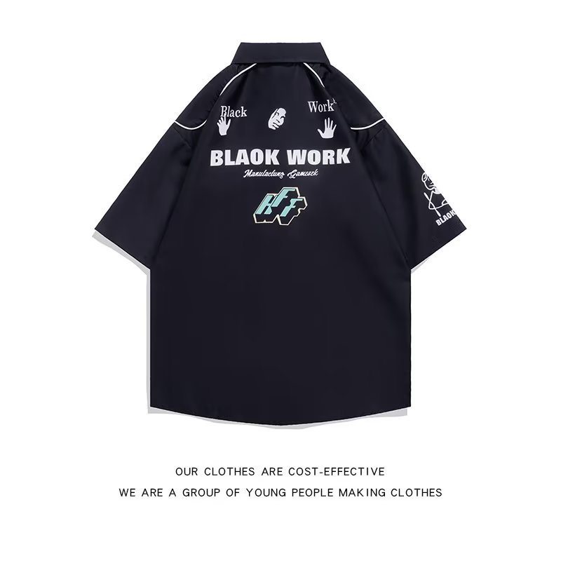 Áo Sơ Mi Tay Ngắn Dáng Rộng In Họa Tiết Thời Trang Đường Phố Mỹ 2022 Chất Lượng Cao Cho Nam