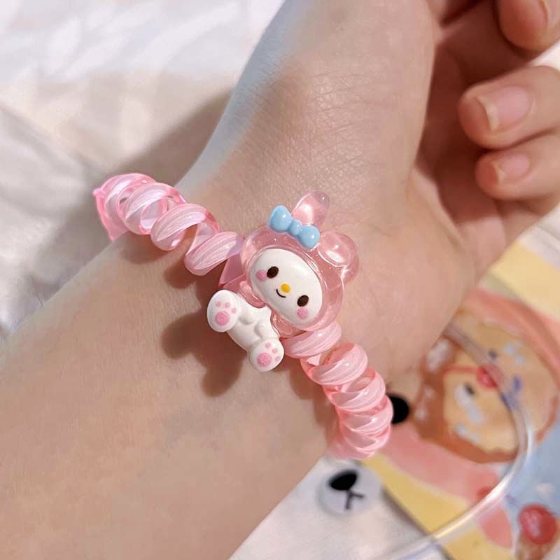 SANRIO Dây Buộc Tóc Co Giãn Hình Cinnamoroll Kuromi Melody Dễ Thương Cho Nữ