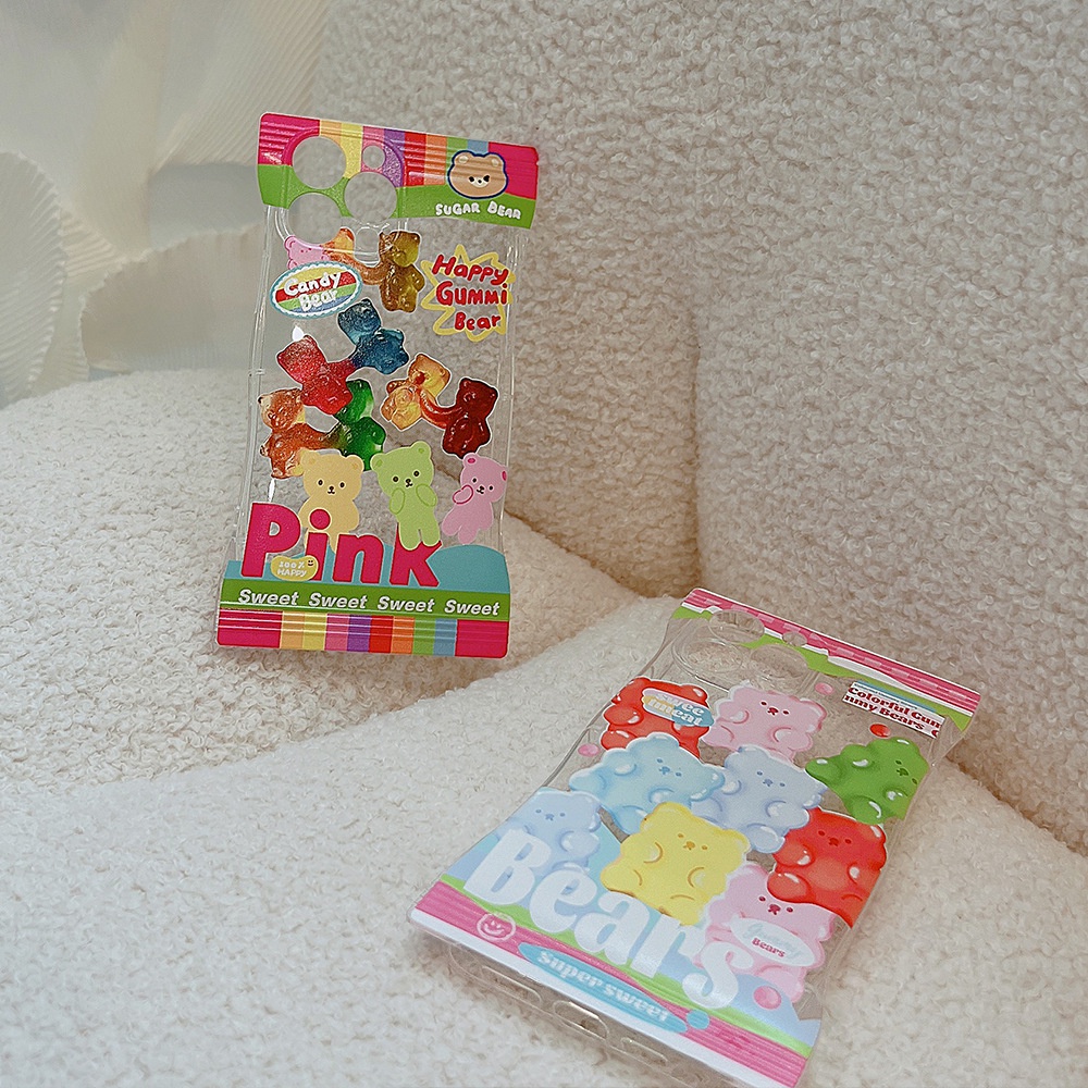 Ốp Điện Thoại Trong Suốt Họa Tiết Gấu Dễ Thương Dành Cho Iphone 14 11 12 13 PRO MAX