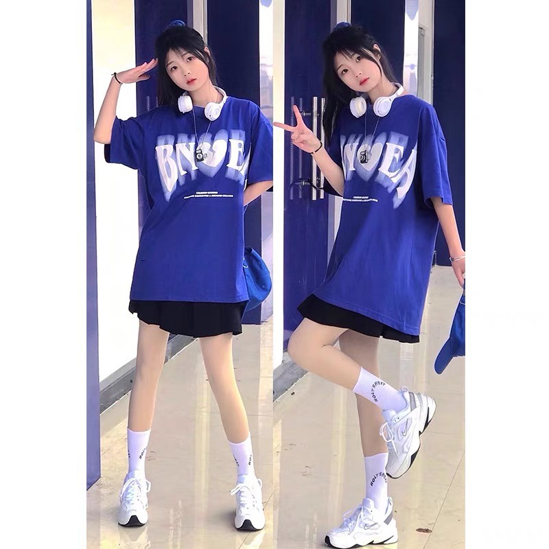 NRVP Áo Thun Unisex Mùa Hè Dáng Suông Tay Cộc Phong Cách Hàn Quốc Cho Nam Nữ