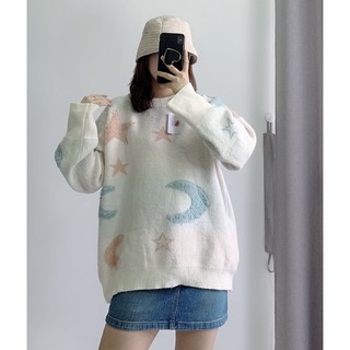 áo len hàn hoạt tiết phom rộng ( chỉ chốt trên livestream)
