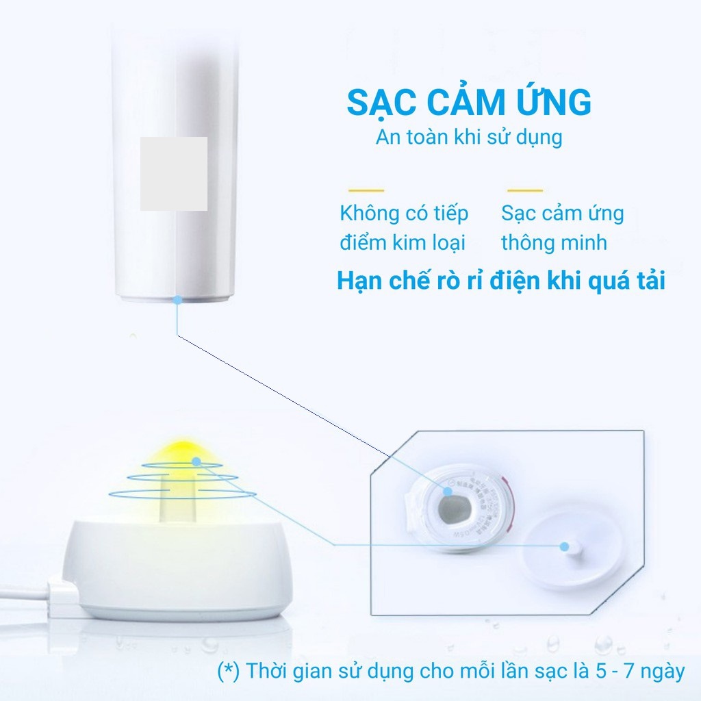 Bàn chải điện đánh răng tự động Oral-B D12 tím làm sạch răng, hạn chế viêm nướu kèm hộp và nắp đậy du lịch