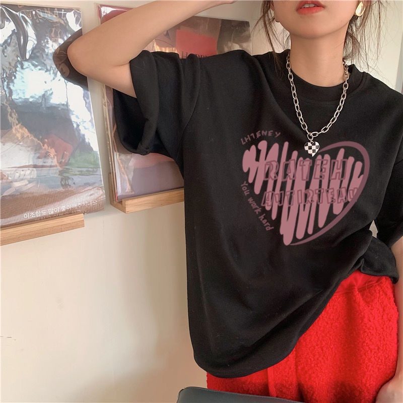 NRVP Áo Thun Unisex Mùa Hè Dáng Suông Tay Cộc Phong Cách Hàn Quốc Cho Nam Nữ