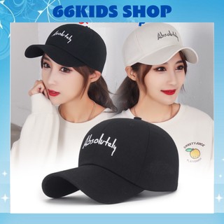 Nón lưỡi trai nữ thêu nổi chữ Absolvtely cực đẹp thời trang giá rẻ dáng Hàn Quốc cho nam và nữ 66KIDS SHOP
